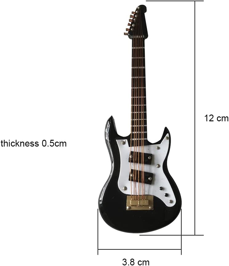 ALANO 12cm Black bass Guitar Ornament Guitar Decorations Wood Guitar Ornament（GE23B-12） - Image 1